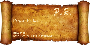 Popp Rita névjegykártya